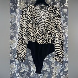 Women’s zebra stripe bodysuit